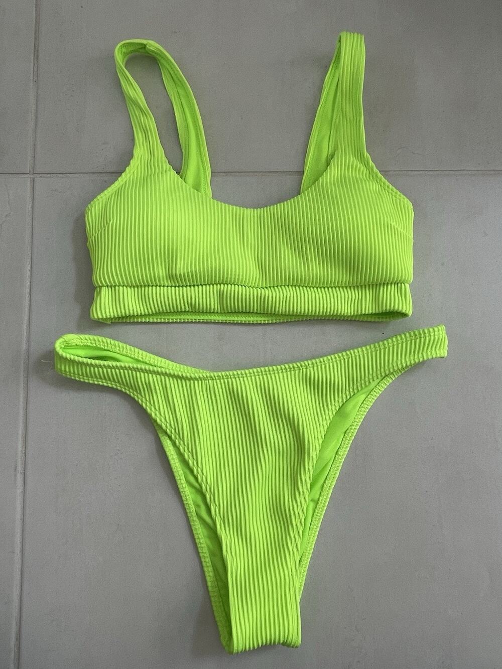 Hollister Swim Women Sz SM Bikini Set Swimsuit Ribbed Swimwear